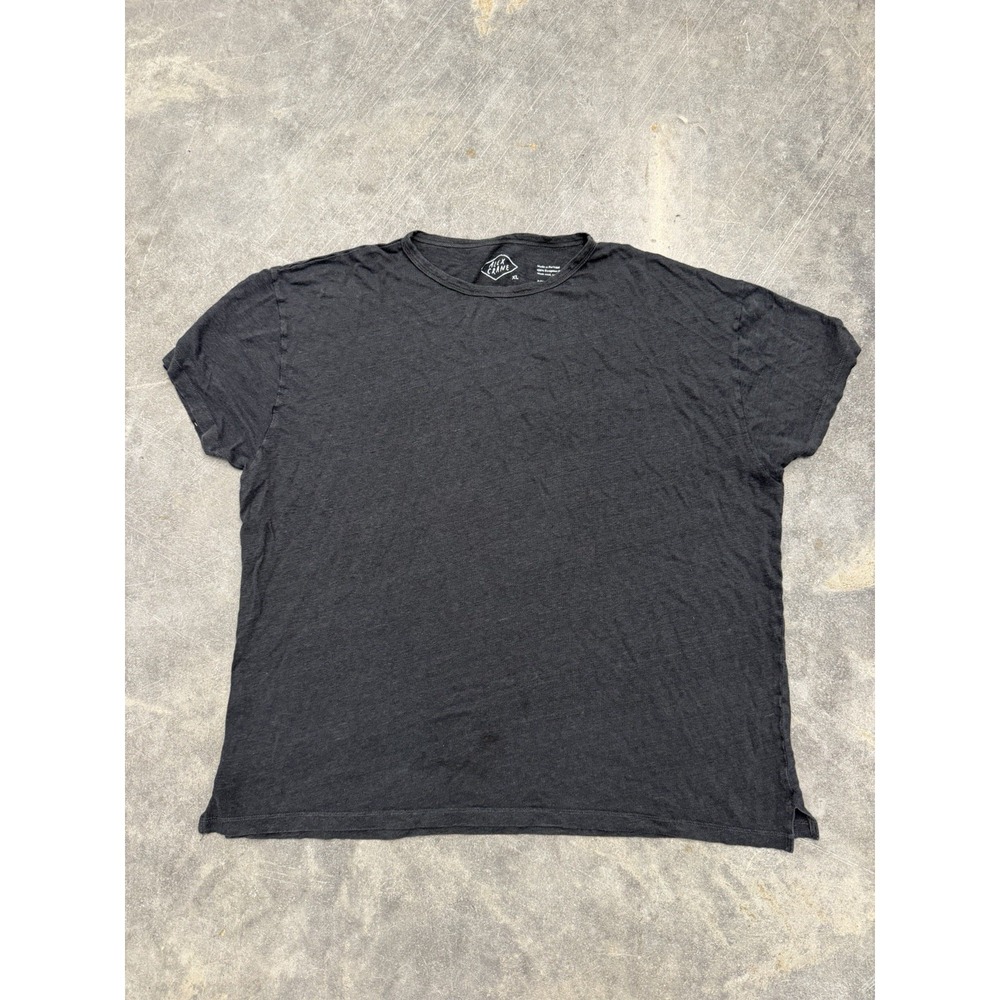 Alex Crane European Linen Crewneck T Shirt Black Extra Large XL